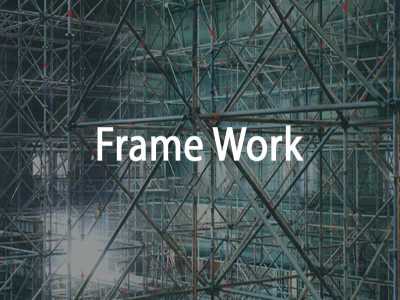frame work text نوشته فریم ورک بر روی داربست های شبکه ای 