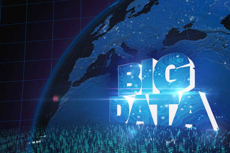 نوشته big data روی کره زمین گرافیکی