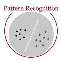  pattern recognitionیک دایره طوسی دارای انواع اشکال ریز با  عبارت  